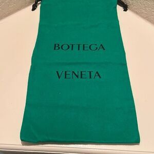 Bottega Veneta 8x16 Rectangular Dust Bag Emerald Green Logo Front Travel Storage